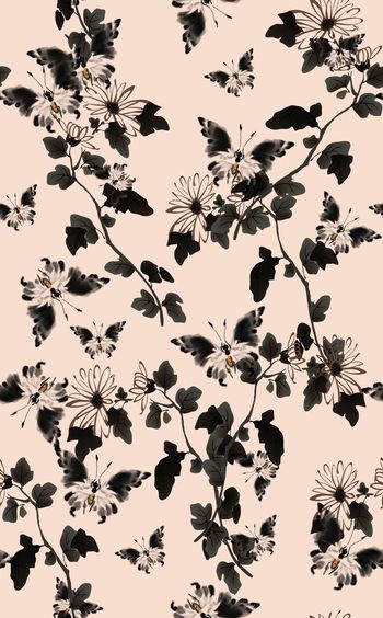 566578-欧美流行时尚水墨蝴蝶