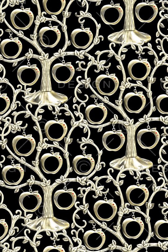 个性休闲土豪金圆圈树印花华亿平台图片