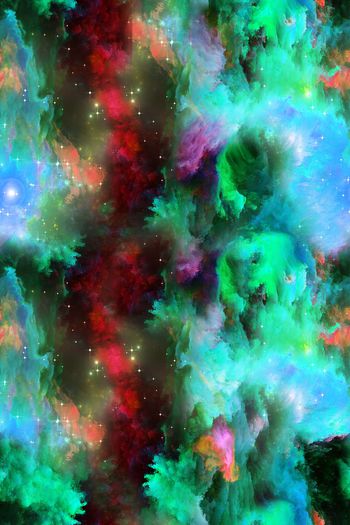 566694-七彩祥云炫彩缤纷云朵彩虹色彩色油画