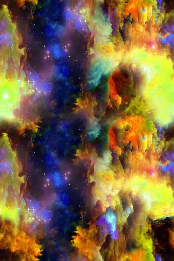 566695-七彩祥云炫彩缤纷云朵彩虹色彩色油画