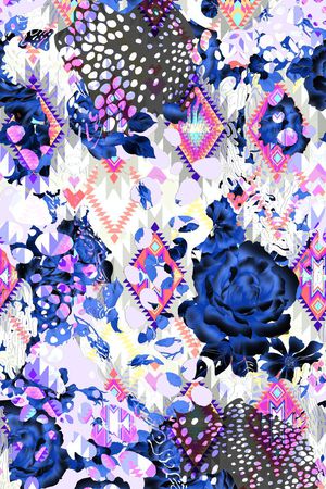 几何抽象印花华亿平台图片