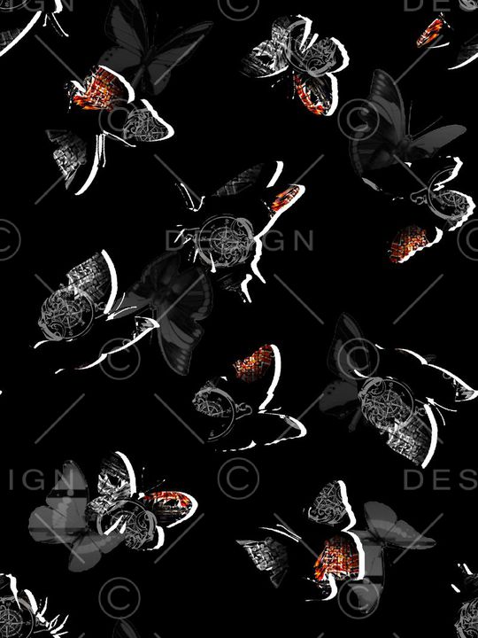 抽象男装图案印花华亿平台图片