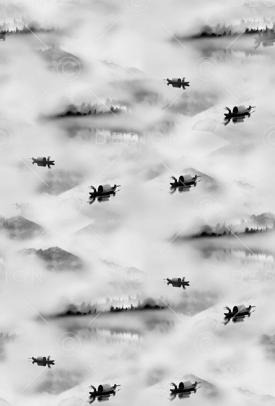 MAX-抽象自然风景印花华亿平台图片