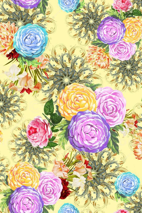 花卉印花华亿平台图片