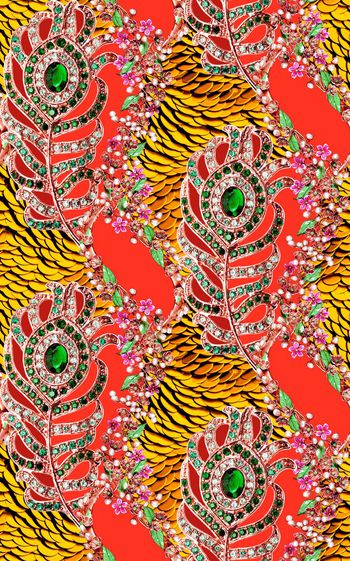 567354-珠光宝气风格系列之孔雀羽