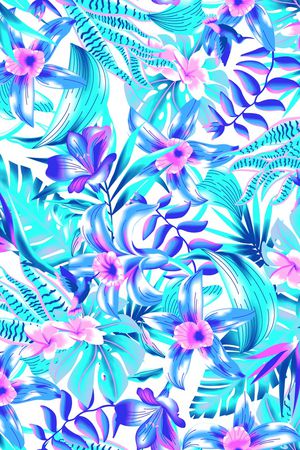 热带植物印花华亿平台图片