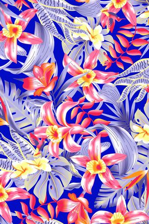 热带植物印花华亿平台图片