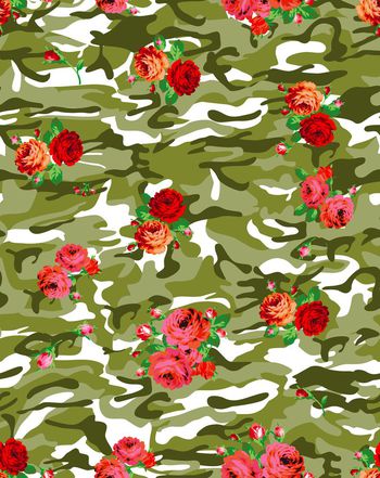 567477-A118-原创 手绘 迷彩 花卉