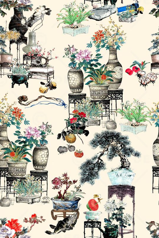 中国风印花华亿平台图片