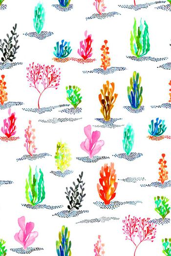 567547-时尚潮流大牌手绘水彩水草女装图案