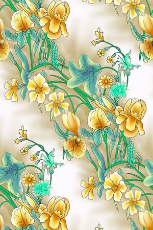 浪漫花卉印花华亿平台图片