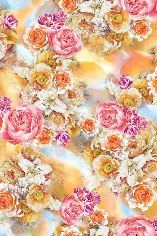 花卉印花华亿平台图片