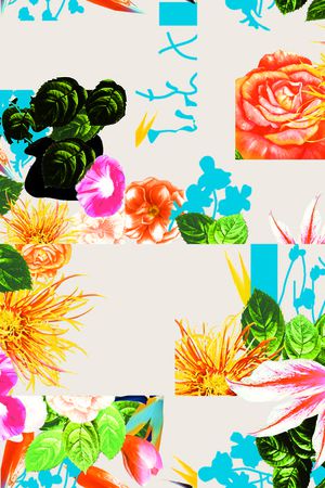 抽象花卉印花华亿平台图片