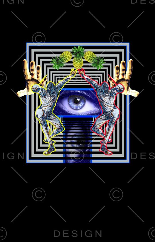 几何图案印花华亿平台图片