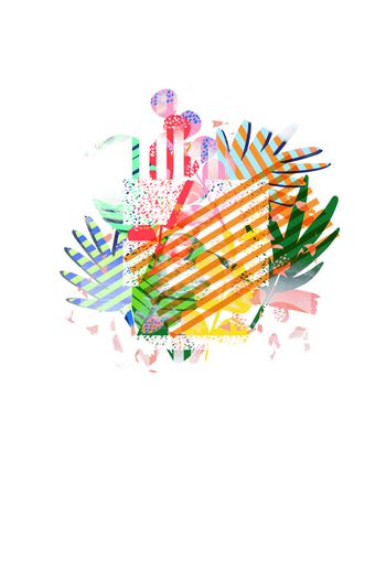 567631-青春清新T恤卫衣印花 几何植物花卉