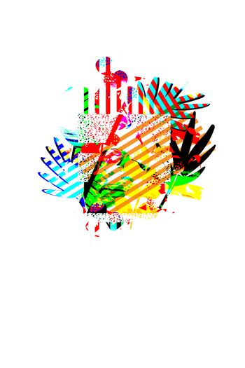 567632-青春清新T恤卫衣印花 几何植物花卉