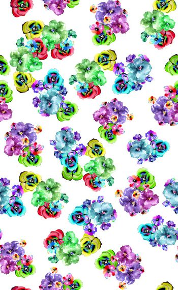 567652-时尚五彩迷彩手绘精致小花卉