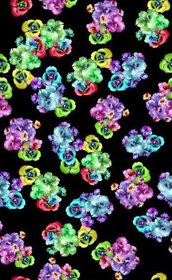 567653-时尚五彩迷彩手绘精致小花卉