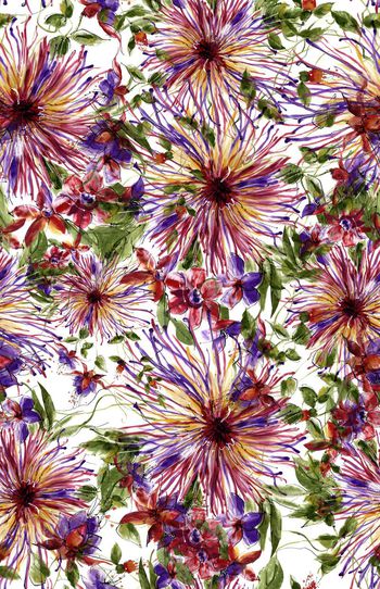 567702-手绘大理花手绘花草女装裙男装外套窗