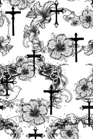 黑白时尚印花华亿平台图片