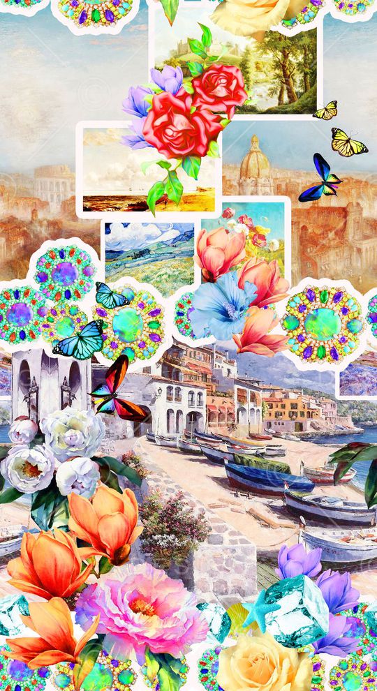 油画建筑印花华亿平台图片