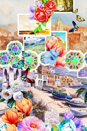 油画建筑印花华亿平台图片