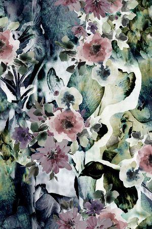 抽象水彩底纹印花华亿平台图片