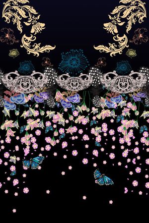 黑底印花华亿平台图片