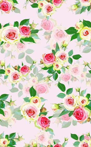 568008-清爽 水彩 玫瑰 花卉