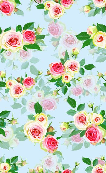 568010-清爽 水彩 玫瑰 花卉