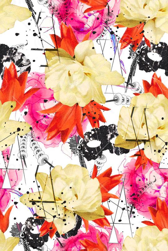 抽象小清新印花华亿平台图片