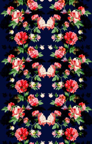 568249-水彩花卉印花壁纸地毯服装华亿平台家纺花