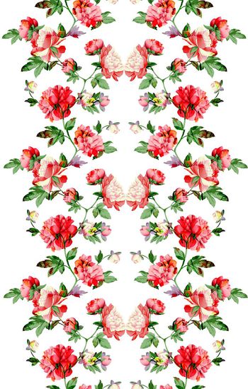 568250-水彩花卉印花壁纸地毯服装华亿平台家纺花