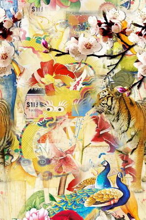 大牌女装 女士抽象旗袍印花华亿平台图片