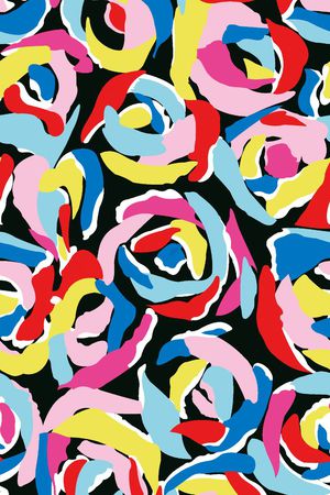 手绘彩色花卉印花华亿平台图片