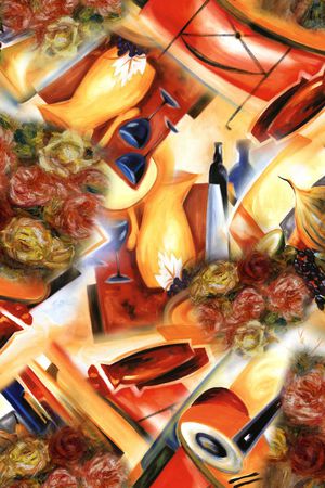 抽象几何图案印花华亿平台图片