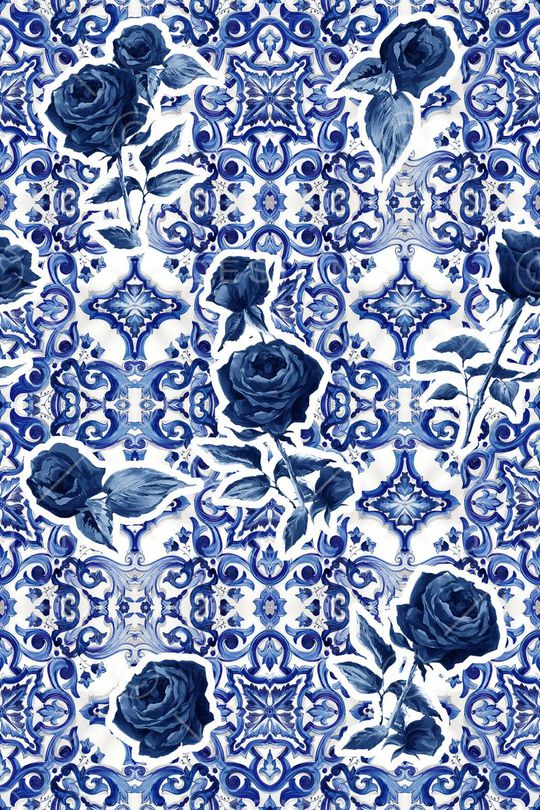 青花蓝印花华亿平台图片