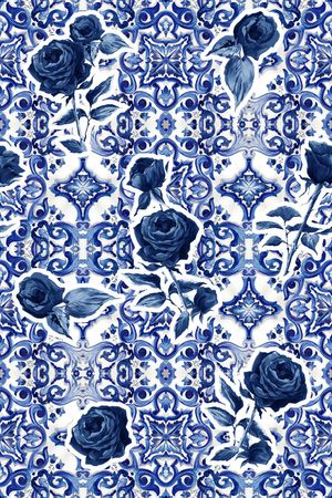 青花蓝印花华亿平台图片