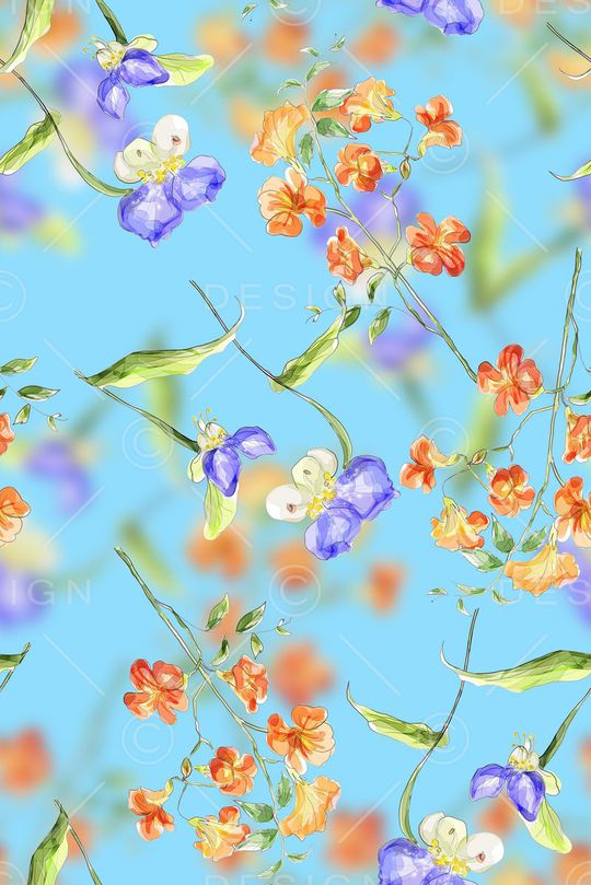 抽象花卉印花华亿平台图片