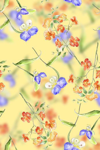 568523-原创时尚潮流花卉抽象肌理数码印花