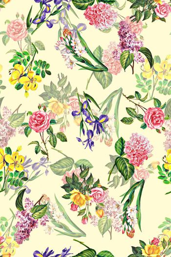 568533-原创时尚潮流小碎花花卉数码印花