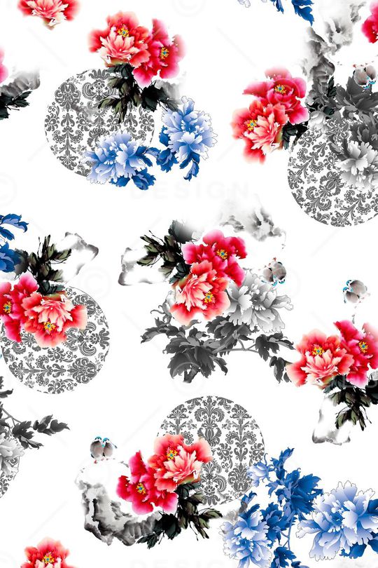 中国风印花华亿平台图片