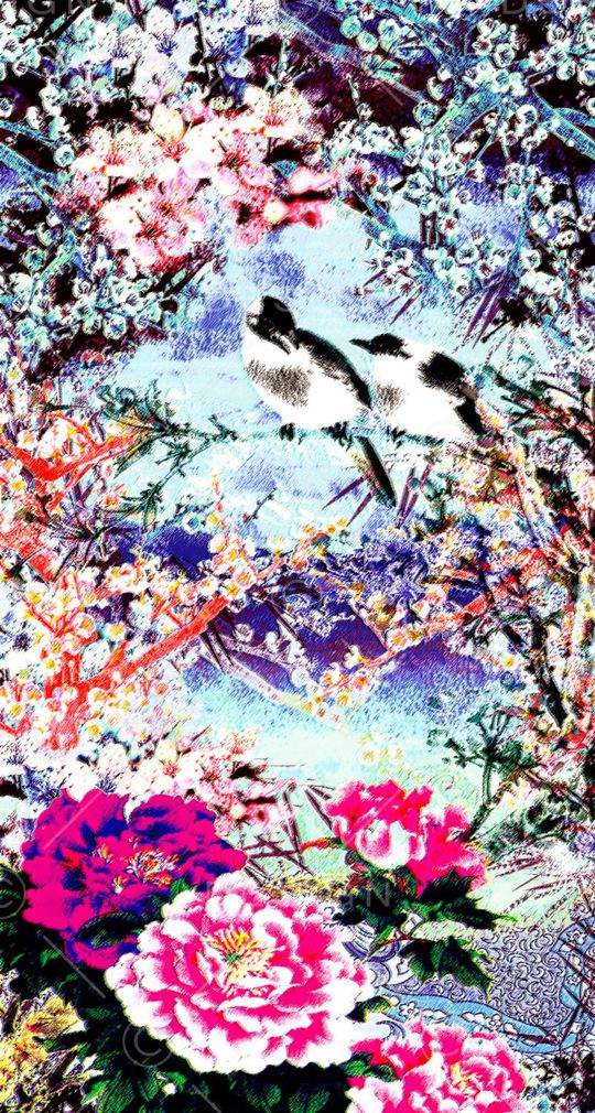 喜鹊印花华亿平台图片