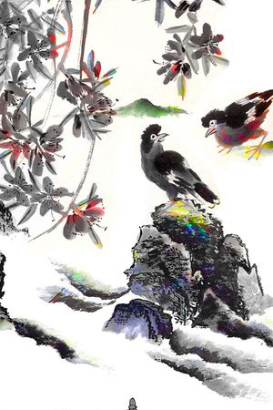 喜鹊印花华亿平台图片