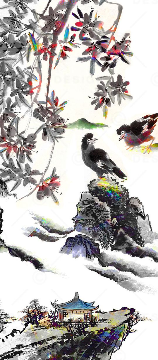 喜鹊印花华亿平台图片