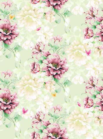 568658-水彩蝴蝶花卉大花朵