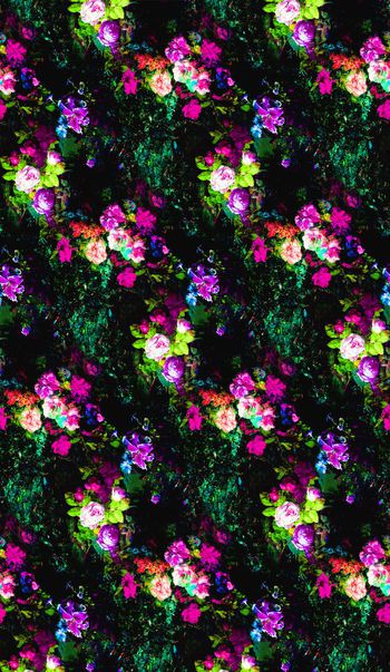 568701-彩色花卉 抽象底纹 男女装家纺 印