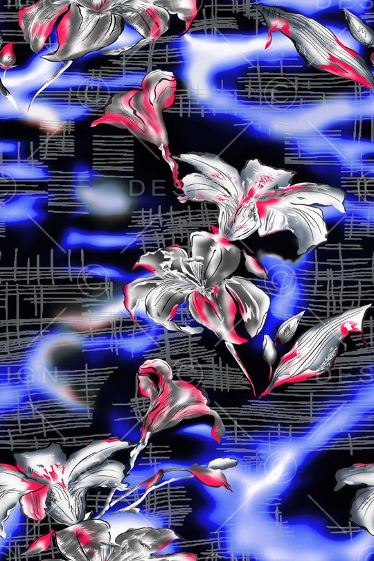 浪漫花卉印花华亿平台图片