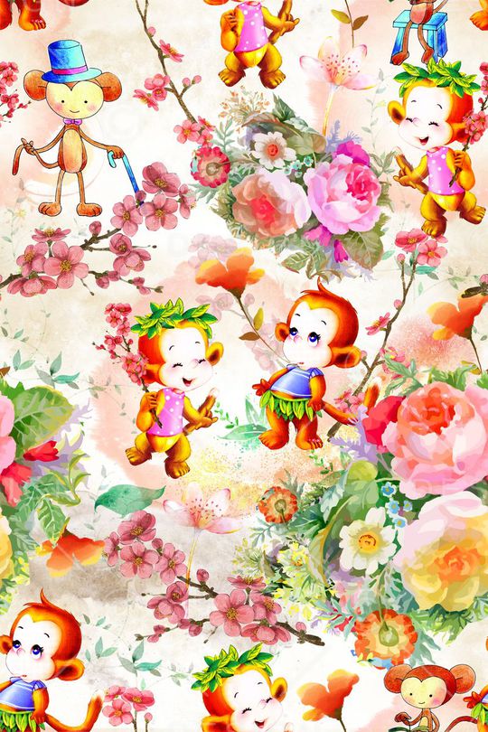 卡通插画印花华亿平台图片