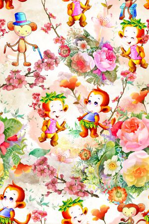 卡通插画印花华亿平台图片